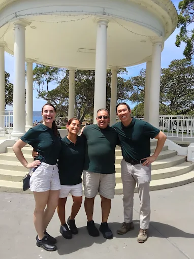The Gumnut Cleaning team — Andy and the crew at a Sydney harbour rotunda